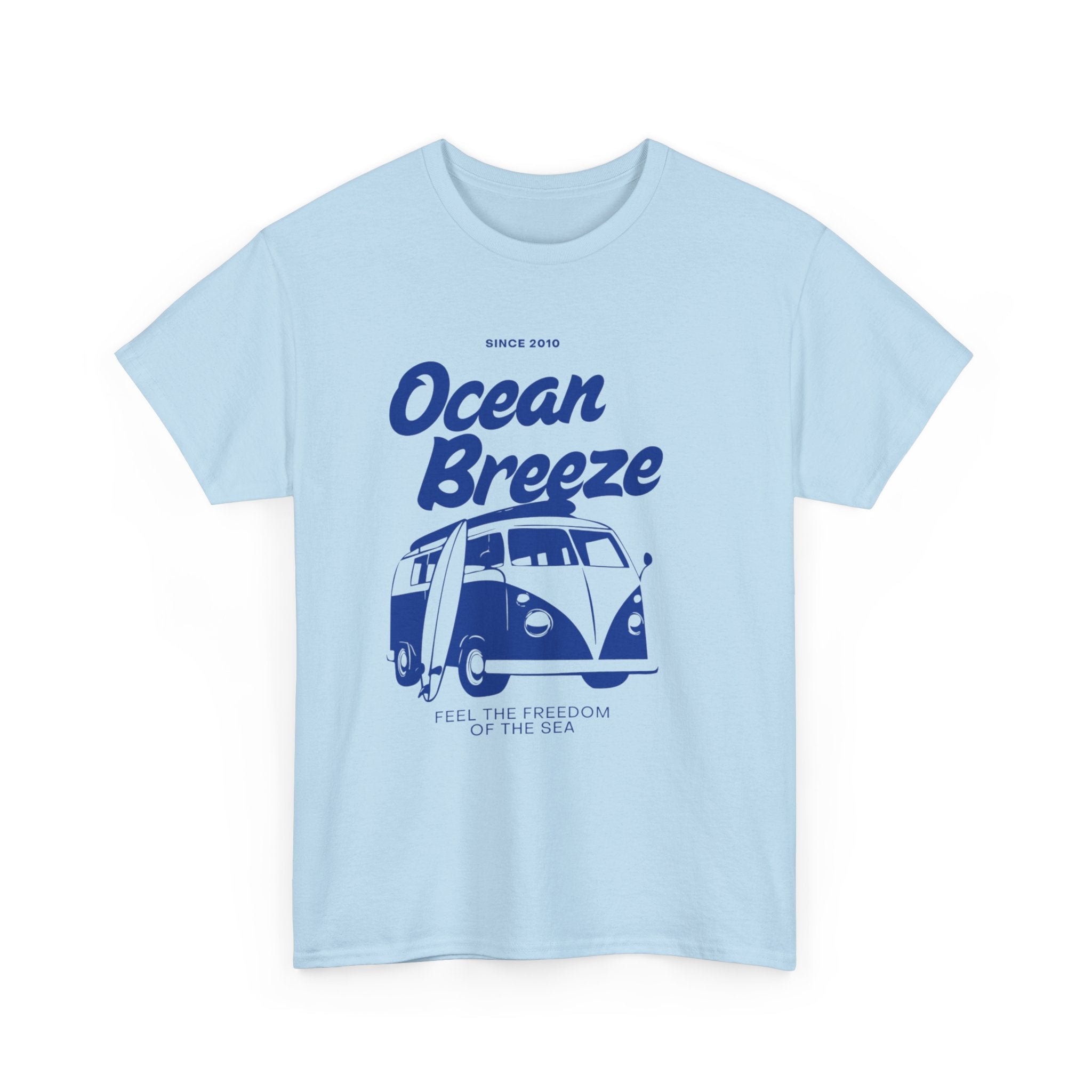 Ocean Breeze Heavy Cotton Tee with Van Print