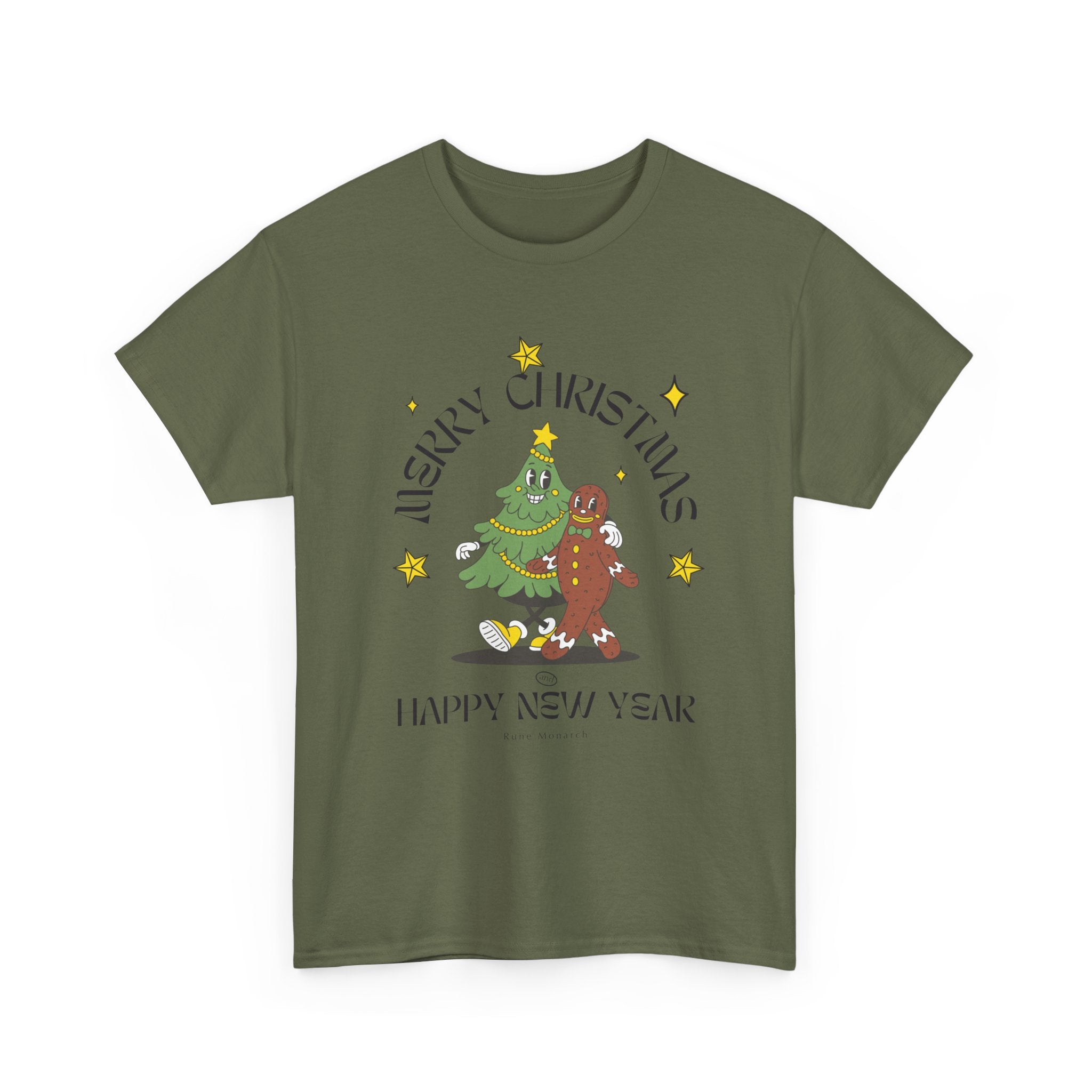 Christmas Gingerbread Tree T-Shirt — "Merry Christmas / Happy New Year" Holiday Tee