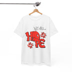 Hope Graffiti Graphic Tee — Red Street Art Typography T-Shirt