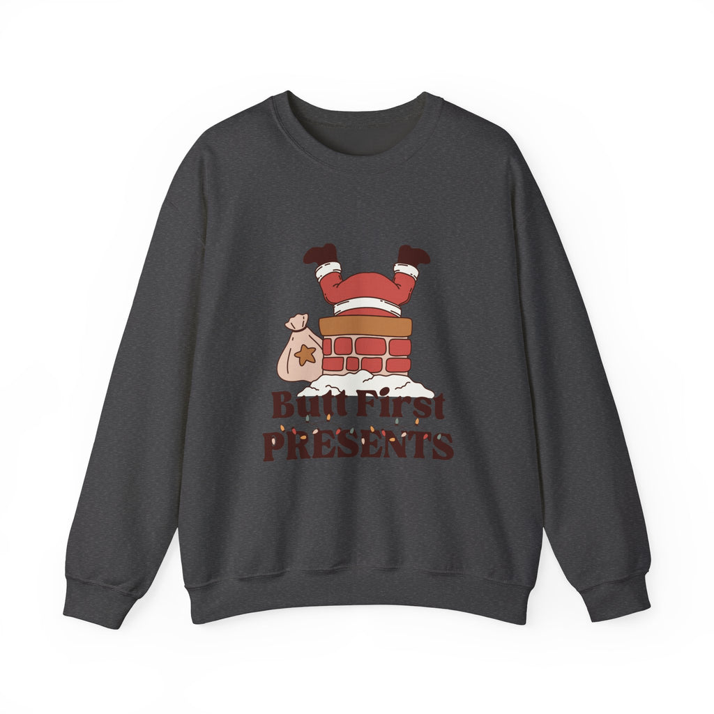 Butt First Presents Christmas Sweatshirt