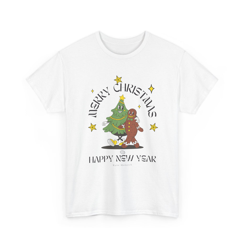 Christmas Gingerbread Tree T-Shirt — "Merry Christmas / Happy New Year" Holiday Tee