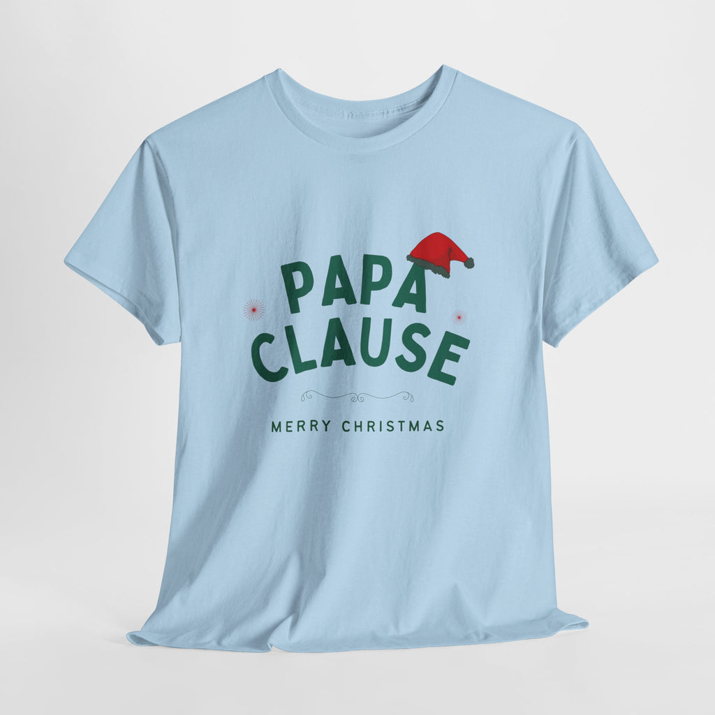 Papa Clause Christmas Tee — Men’s Holiday Shirt with Santa Hat