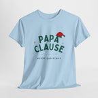 Papa Clause Christmas Tee — Men’s Holiday Shirt with Santa Hat
