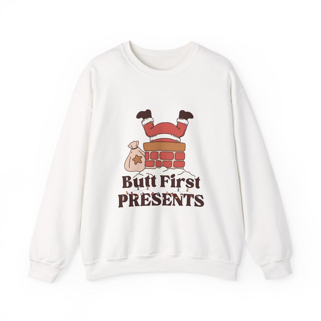 Butt First Presents Christmas Sweatshirt