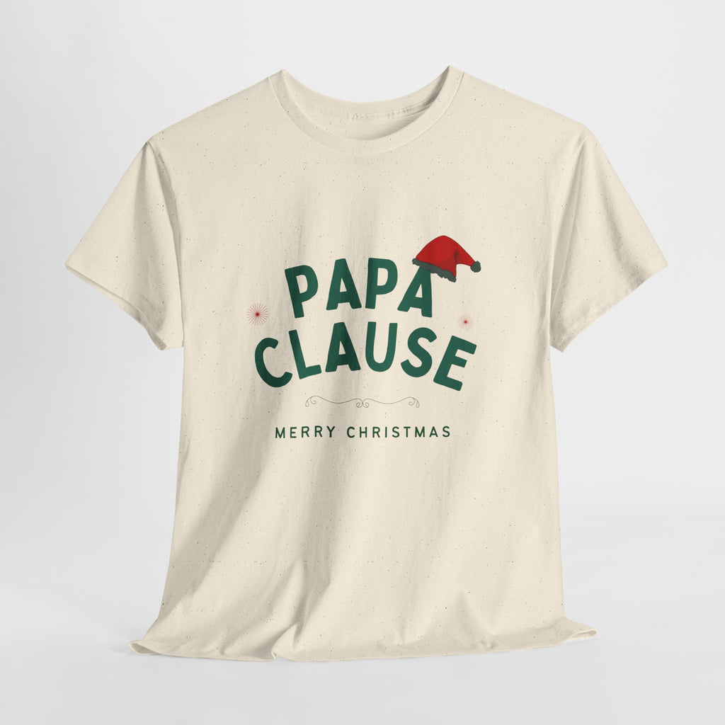 Papa Clause Christmas Tee — Men’s Holiday Shirt with Santa Hat