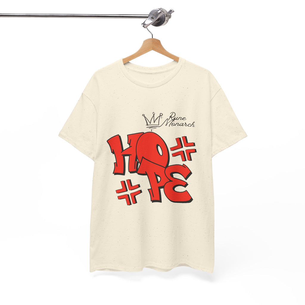 Hope Graffiti Graphic Tee — Red Street Art Typography T-Shirt