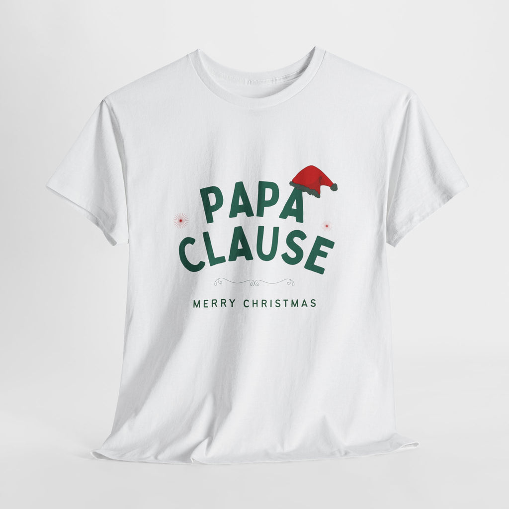 Papa Clause Christmas Tee — Men’s Holiday Shirt with Santa Hat