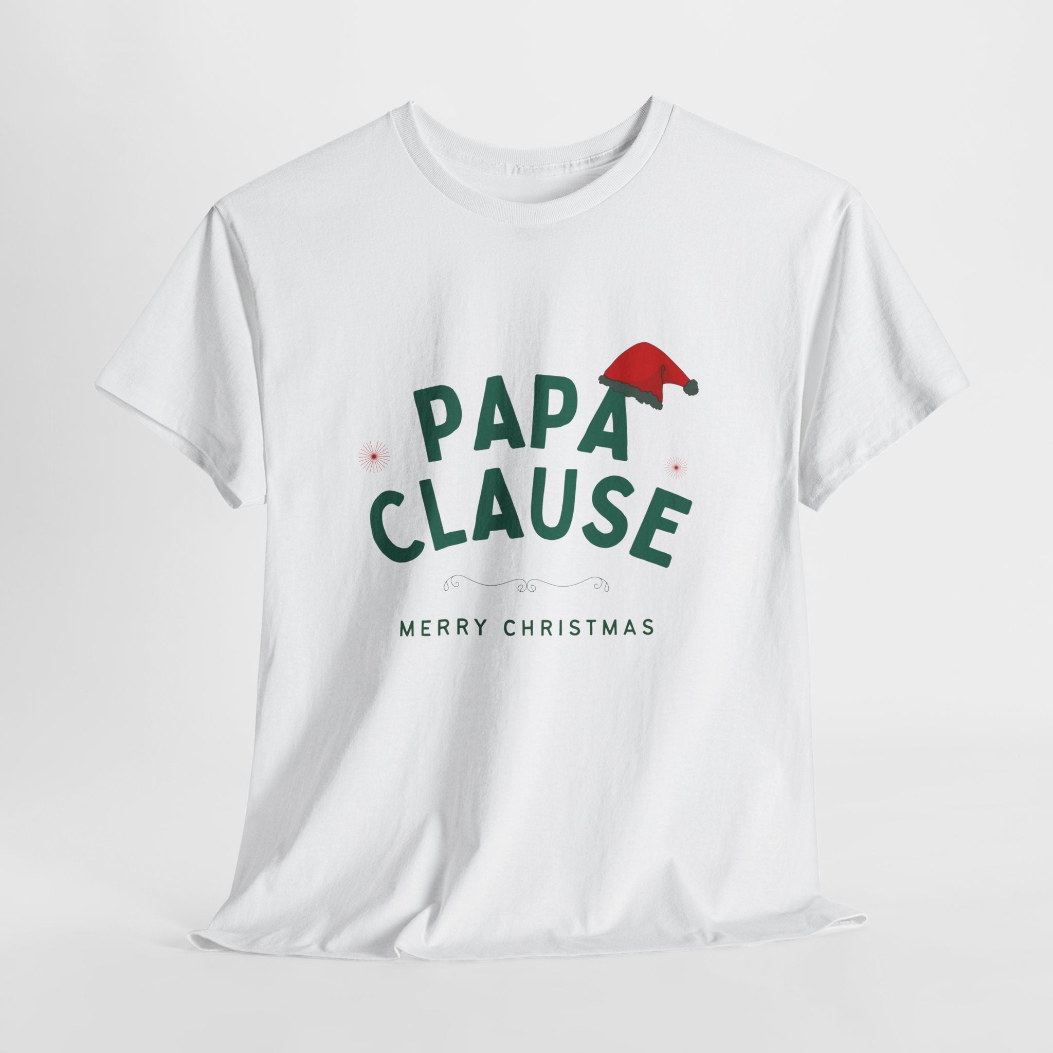 Papa Clause Christmas Tee — Men’s Holiday Shirt with Santa Hat