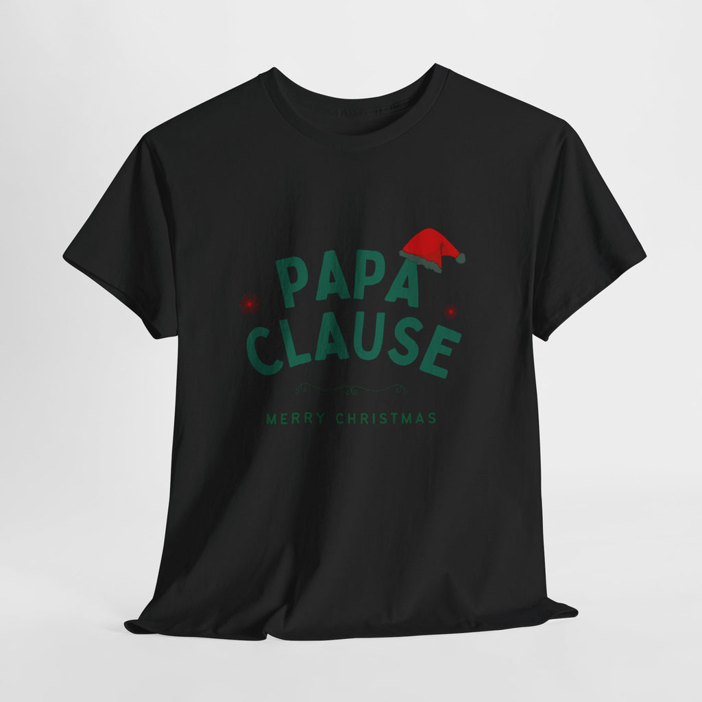 Papa Clause Christmas Tee — Men’s Holiday Shirt with Santa Hat