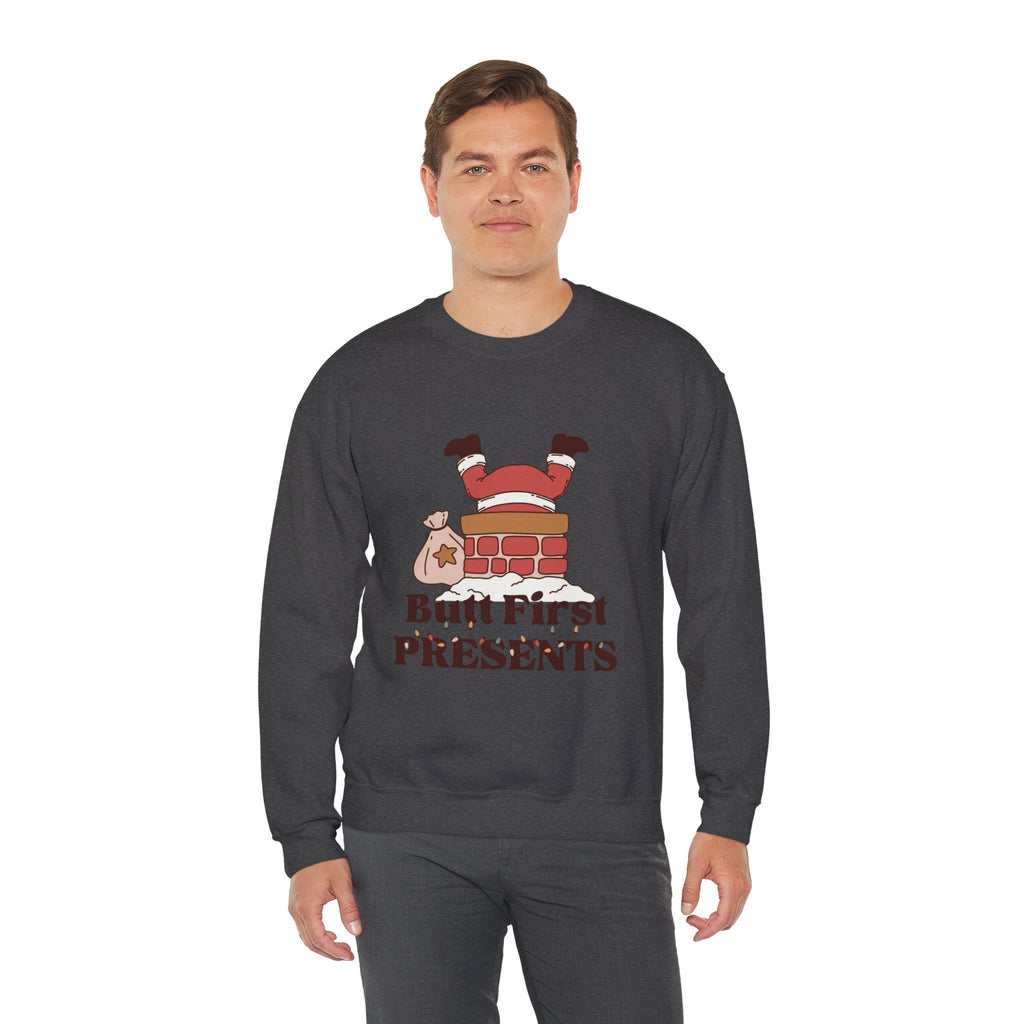 Butt First Presents Christmas Sweatshirt