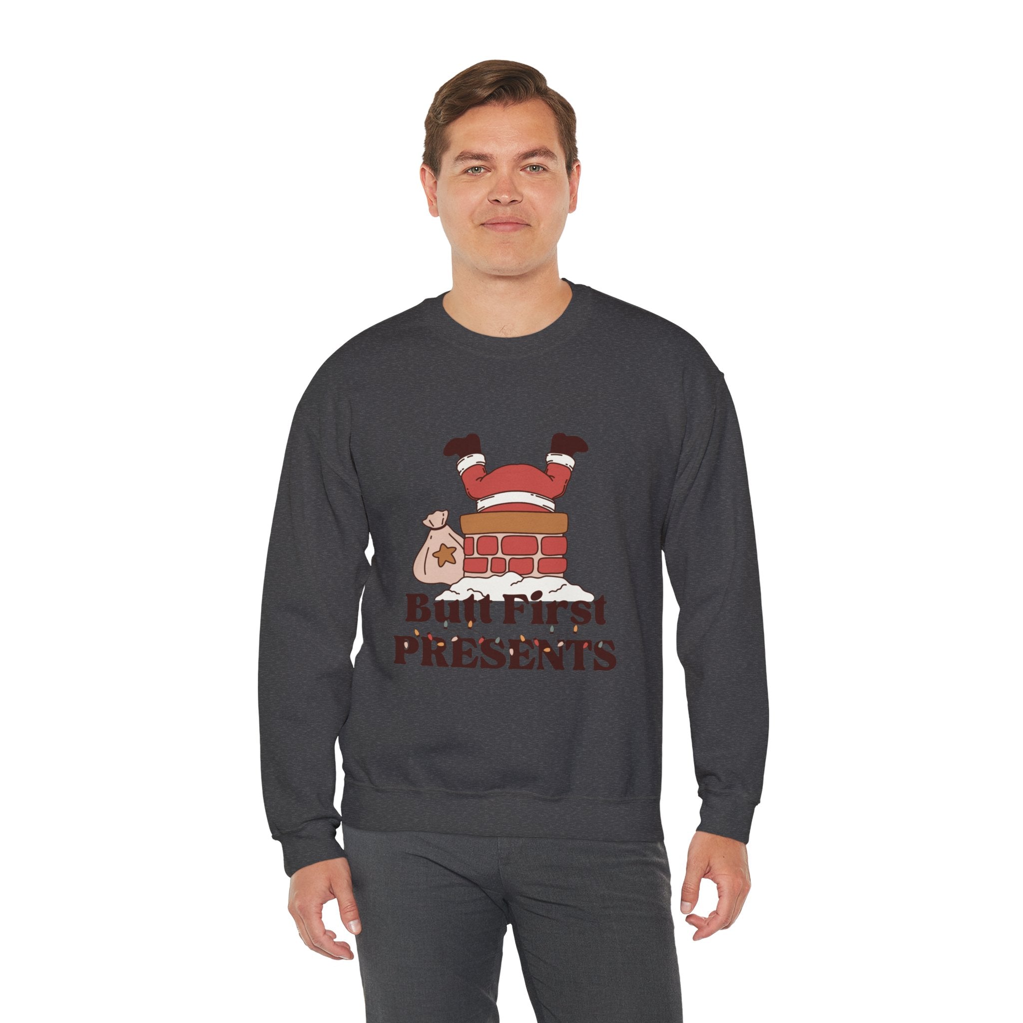 Butt First Presents Christmas Sweatshirt