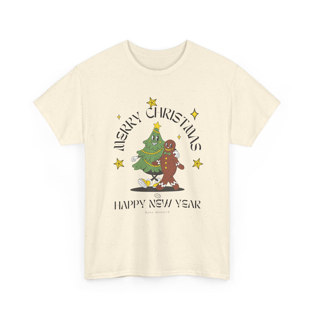 Christmas Gingerbread Tree T-Shirt — "Merry Christmas / Happy New Year" Holiday Tee